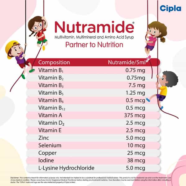 Nutramide Mixed Fruit Flavour Syrup 200Ml