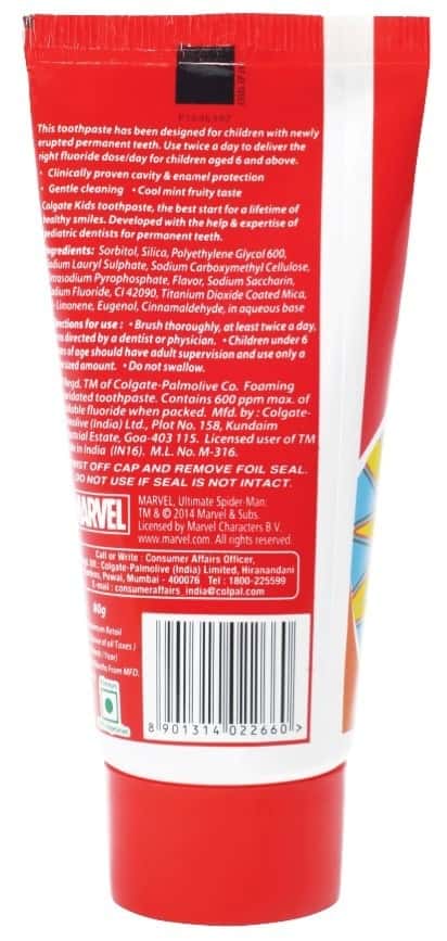 Spider Man Colgate Buy Colgate Toothpaste - Kids Spiderman - Bubble Fruit - 80 G ...