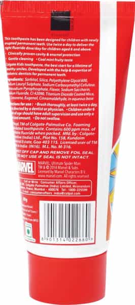 Colgate Toothpaste - Kids Spiderman - Bubble Fruit - 80 G - Children