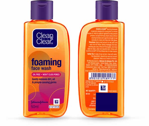 Clean & Clear Foaming Face Wash 50Ml