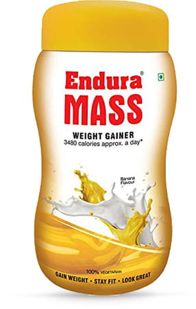 Endura Mass Banana Flavour Weight Gainer Jar 500 Gm