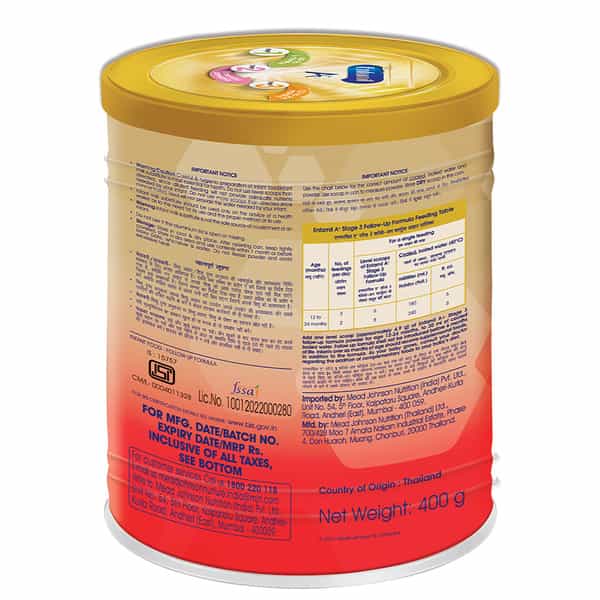 Enfamil A+ Stage 3 Follow-Up Infant Formula (12 To 24 Months) Tin Of 400 G