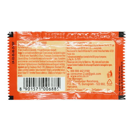 Eno Fruit Salt Orange Antacid Sachet Of 5 Gm