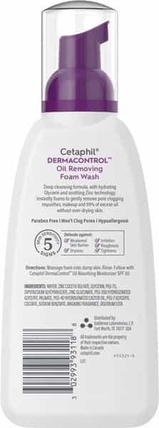 Cetaphil Derma Control Oil Removing Foam Wash | 236 Ml