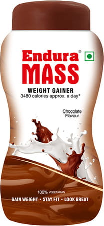 Endura Mass Weight Gainer Chocolate Flavour Jar Of 1kg