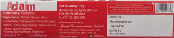 Aclaim Tooth Paste 70Gm