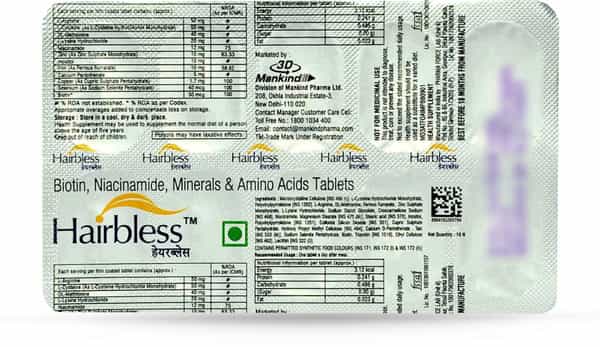 Hairbless Strip Of 10 Tablets