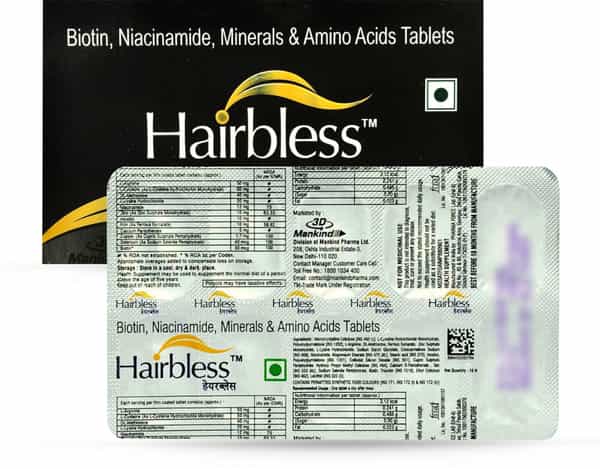 Hairbless Strip Of 10 Tablets