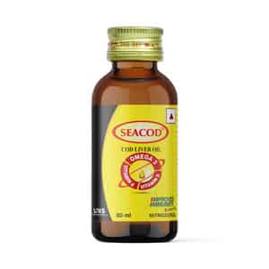 Seacod Cod Liver Oil Omega-3 Vitamins A And D Supports Immunity Heart Brain Joint Health 60 Ml