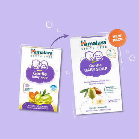 Himalaya Gentle Baby Soap With 100% Natural Almond & Olive Oil | No Post Bath Dryness| 125 Gm