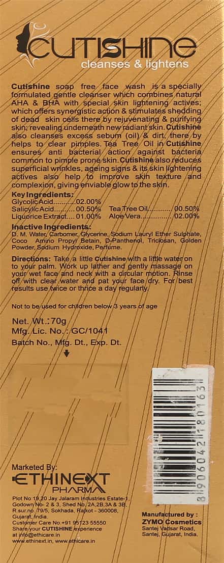 Cutishine Face Wash 70gm
