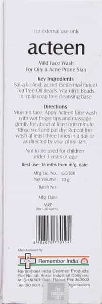 Acteen  Face Wash  Tube Of 70 G