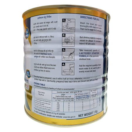 Lactodex 1 Starter Formula Baby Food Tin Of 1 Kg
