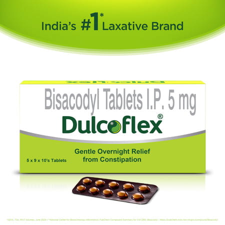 Dulcoflex 5mg Constipation Laxative Bowel Movement Regulator Strip - 10 Tablet