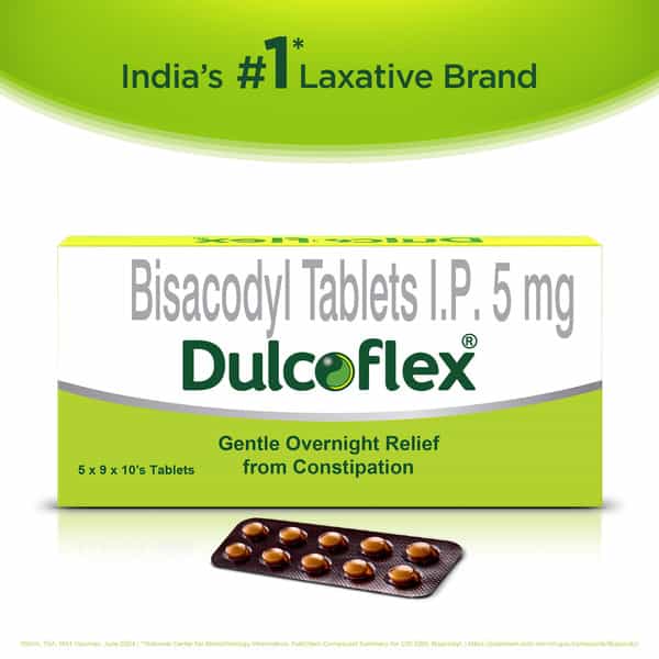 Dulcoflex 5Mg | Constipation Laxative Bowel Movement Regulator Strip | 10 Tablets