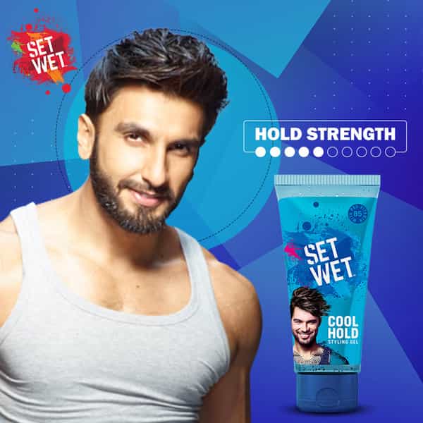 Set Wet Hair Gel For Men Cool Hold Medium Hold No Alcohol No Sulphate 50Ml