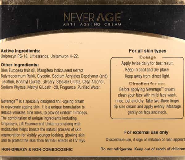 Neverage Anti Ageing Cream