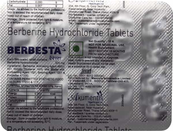 Berbesta 500Mg Tablet 10'S