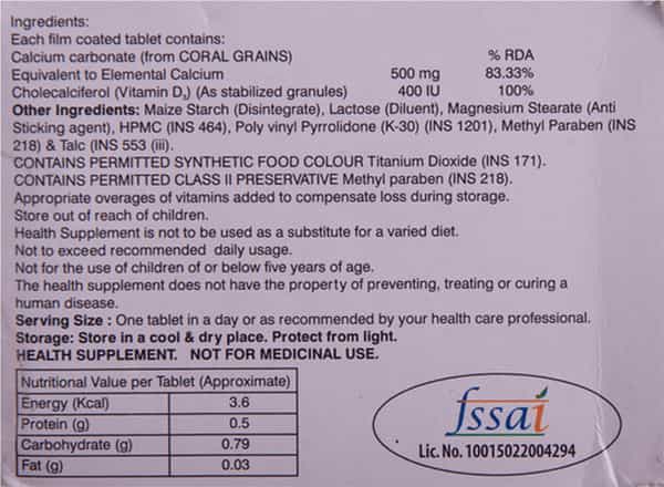 Corcium D3 Strip Of 10 Tablets