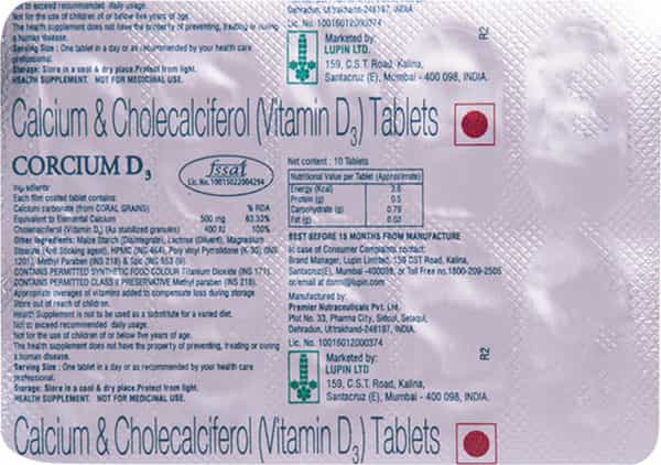 Corcium D3 Strip Of 10 Tablets