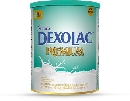 Dexolac Premium Stage 3 Follow-Up Infant Formula (After 12 Months Upto 24 Months) Tin Of 400 G