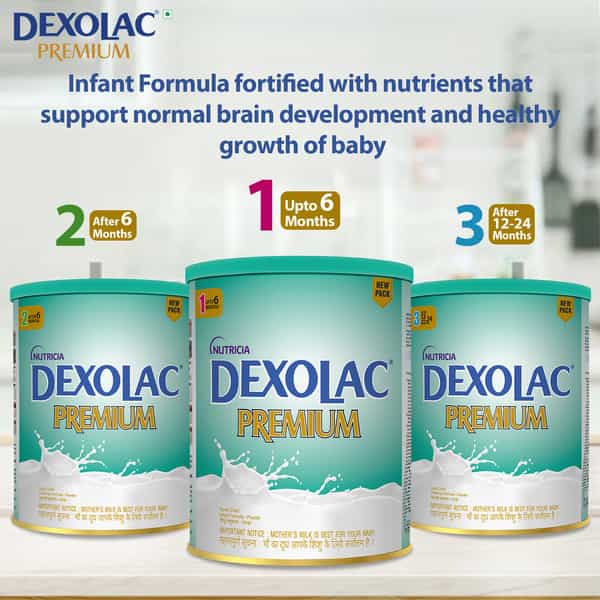 Dexolac Premium Stage 3 Follow-Up Infant Formula (After 12 Months Upto 24 Months) Tin Of 400 G