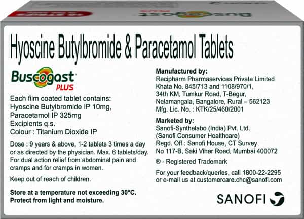 Buscogast Plus Stomach Pain Specialist - Strip Of 10 Tablets