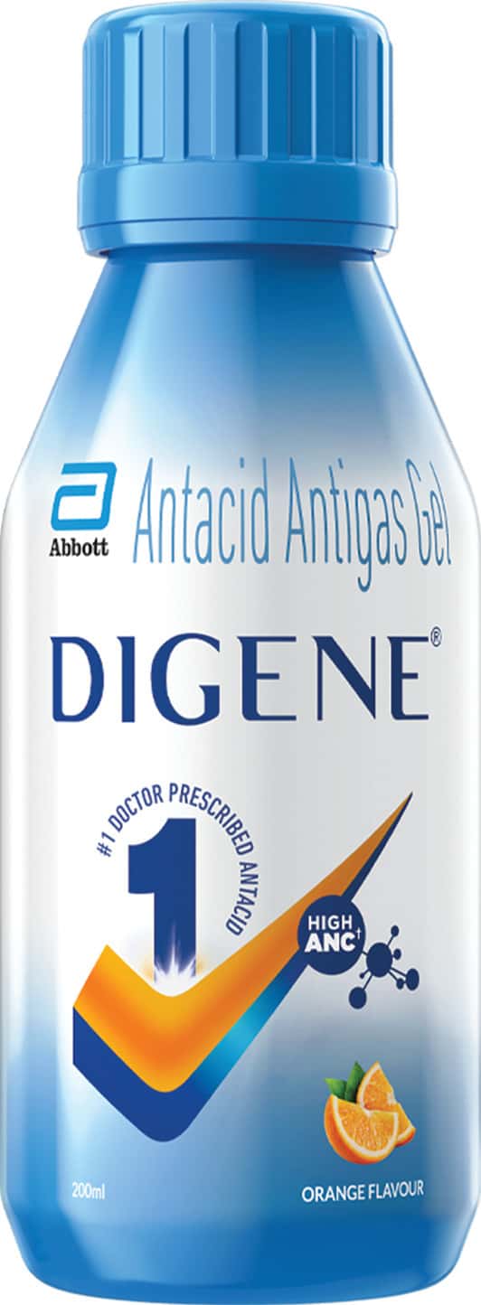 Buy DIGENE GEL ACIDITY & GAS RELIEF - 200ML ORANGE FLAVOUR Online & Get ...