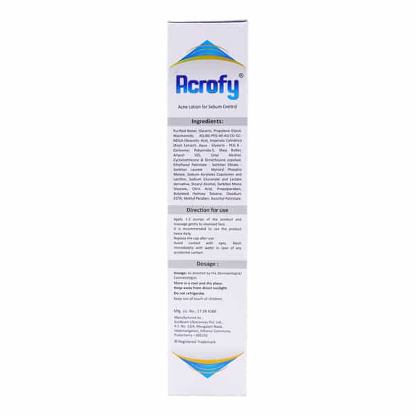 Acrofy Acne Lotion | For Sebum Control | Bottle | 50Gm