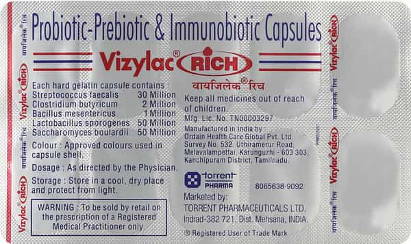 Vizylac Rich Strip Of 10 Capsules