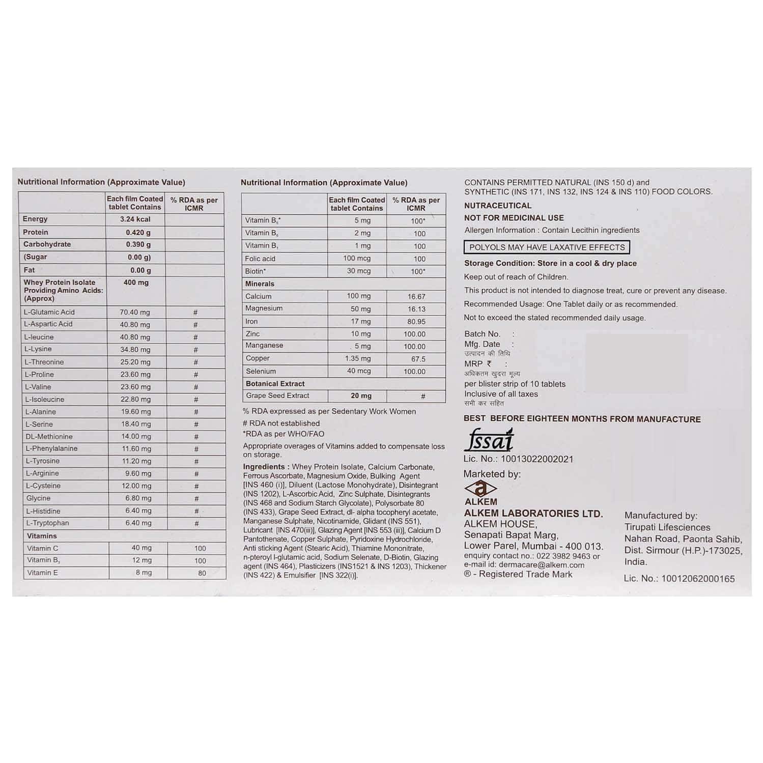 RENOCIA STRIP OF 10 TABLETS
