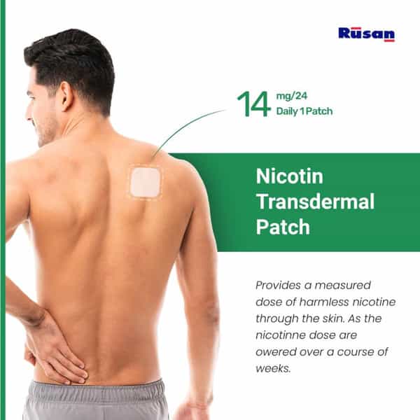 Rusan 2Baconil - 14Mg Step 2 Nicotine Patch Wrap Of 7 'S | Helps Quit Smoking