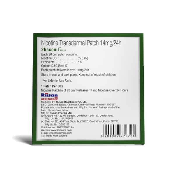 Rusan 2Baconil - 14Mg Step 2 Nicotine Patch Wrap Of 7 'S | Helps Quit Smoking
