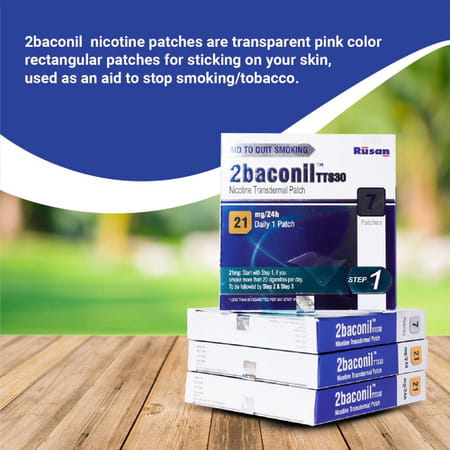 Rusan 2baconil Tts 30 21mg Step 1 Nicotine Patch Packet Of 7 'S | Helps Quit Smoking