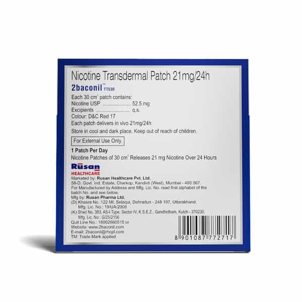 Rusan 2Baconil Tts 30 21Mg Step 1 Nicotine Patch Packet Of 7 'S | Helps Quit Smoking