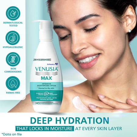 Venusia Max Intensive Moisturizing Lotion | Normal To Dry Skin | 300 Gm