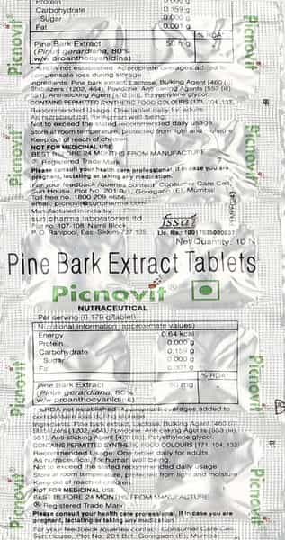 Picnovit 50Mg Strip Of 10 Tablets