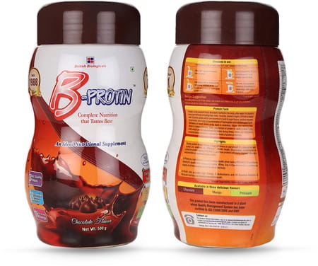 B-Protin Chocolate Flavour Complete Nutrition Supplement Jar Of 500 Gm