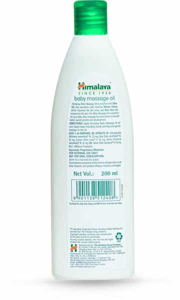 Himalaya Baby Massage Oil | Nourishes Skin & Protect From Dryness | Bottle | 200 Ml