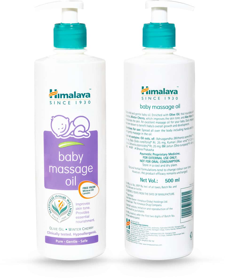 Buy HIMALAYA BABY MASSAGE BODY OIL BOTTLE OF 500 ML Online & Get Upto