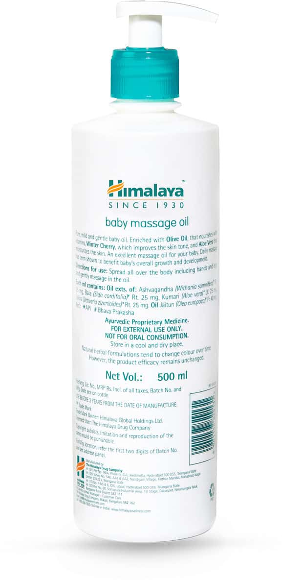 Buy HIMALAYA BABY MASSAGE BODY OIL BOTTLE OF 500 ML Online & Get Upto