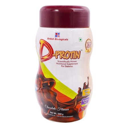 D-Protein Powder | Diabetes Care | Chocolate | Jar | 500 Gm