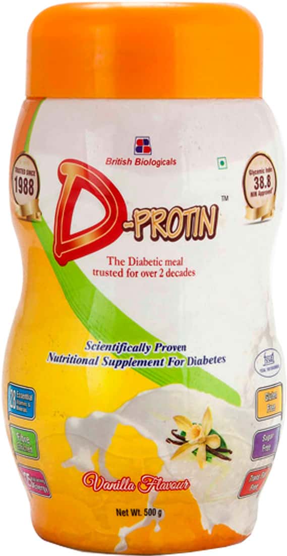 D-protin Vanilla Flavour Nutritional Supplement For Diabetes Care Powder Jar 500 Gm