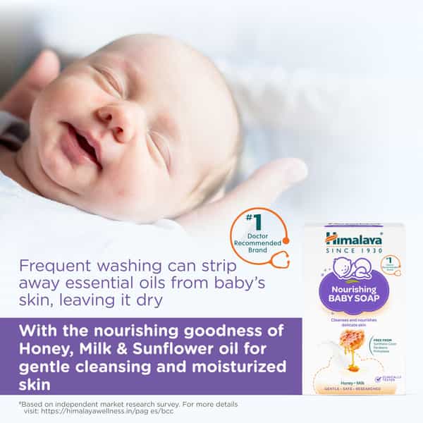 Himalaya Nourishing Baby Soap For Sensitive Skin | Honey Milk Nourish Complex To Nourish Skin 125 Gm