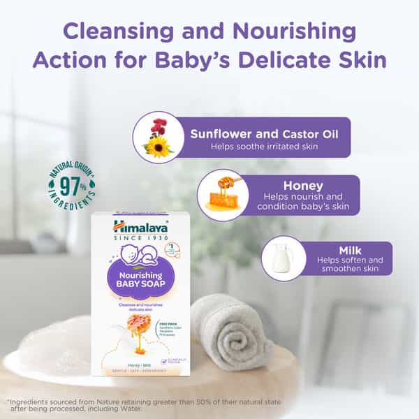 Himalaya Nourishing Baby Soap For Sensitive Skin | Honey Milk Nourish Complex To Nourish Skin 125 Gm