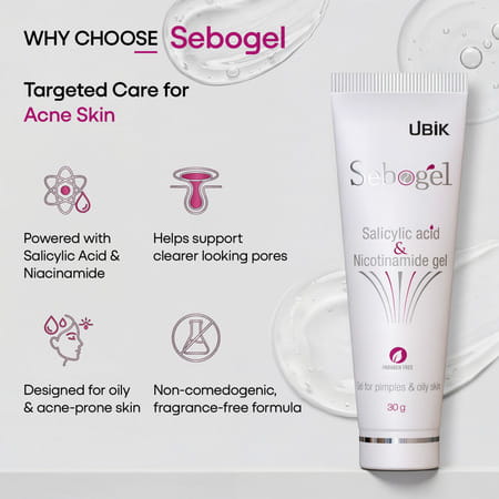 Sebogel Salicylic Acid & Nicotinamide Gel For Pimples And Oily Skin - 30 Gm