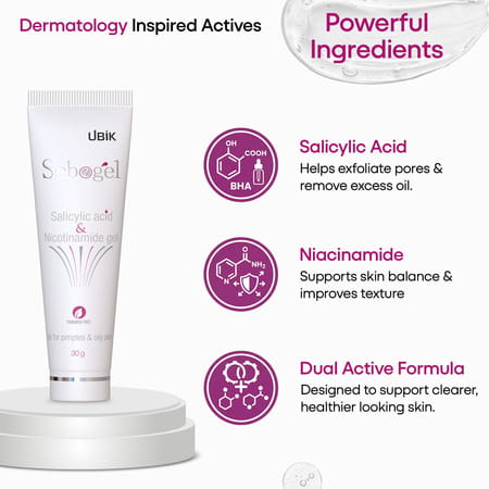 Sebogel Salicylic Acid & Nicotinamide Gel For Pimples And Oily Skin - 30 Gm