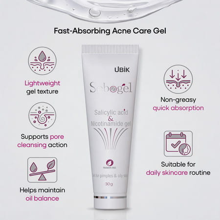 Sebogel Salicylic Acid & Nicotinamide Gel For Pimples And Oily Skin - 30 Gm