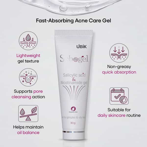 Sebogel Salicylic Acid & Nicotinamide Gel For Pimples And Oily Skin - 30 Gm