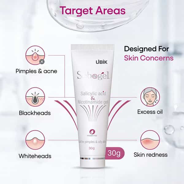 Sebogel Salicylic Acid & Nicotinamide Gel For Pimples And Oily Skin - 30 Gm